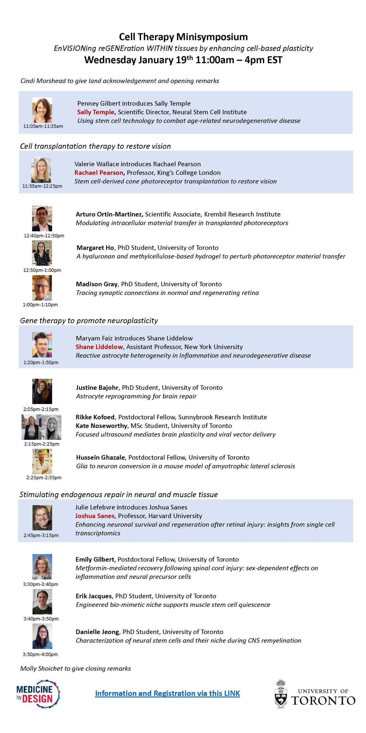 Register for the upcoming Cell Therapy Minisymposium on Wednesday January 19th @ Online