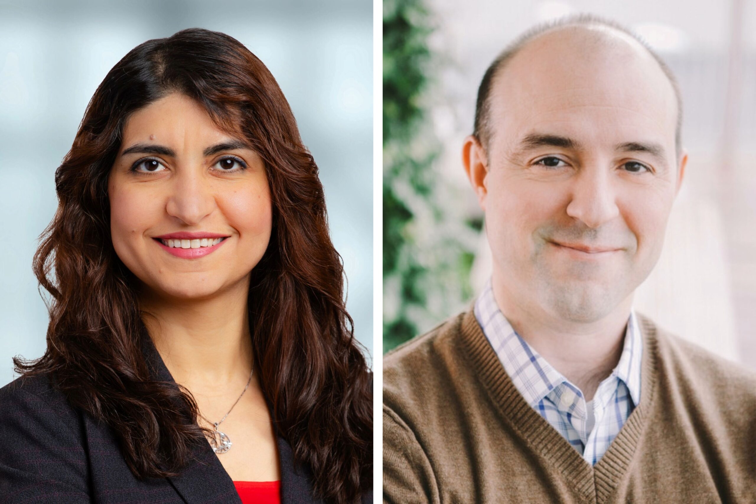 Azadeh Yadollahi (left), a Tier 2 Canada Research Chair in Cardiorespiratory Engineering, and Aaron Wheeler (right), a Tier 1 Canada Research Chair in Microfluidics Bioanalysis, are among 179 researchers across Canada to receive CRC funding in this cycle.