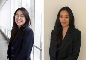 The 2024 BME Unsung Hero Award was given to Elizabeth Chiu (right) and Andrea Hung (left) at the Translational Biology and Engineering Program (TBEP) at the Institute of Biomedical Engineering. 