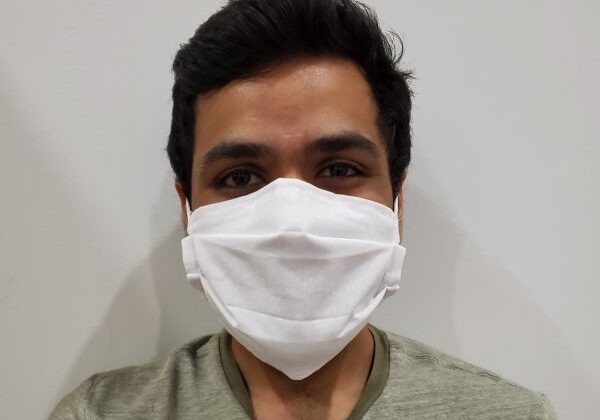 Kramay Patel wearing a mask