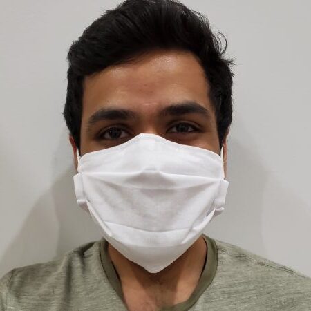 Kramay Patel wearing a mask